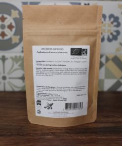 Paquet bio d'épices pour Colombo, mélange aromatique végétal, 100g, Les épices curieuses.