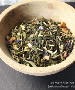 Thé vert exotique aux saveurs d'orange sanguine, grenade, et mandarine - Les épices curieuses