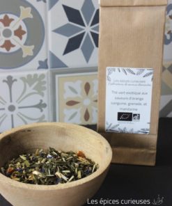 Thé vert exotique aux saveurs d'orange sanguine, grenade, et mandarine - Les épices curieuses