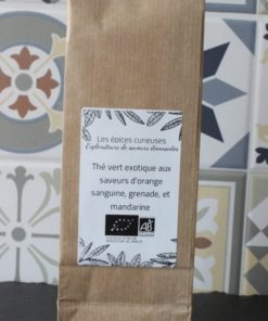 Thé vert exotique aux saveurs d'orange sanguine, grenade, et mandarine - Les épices curieuses