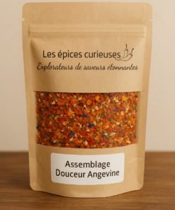 Paquet d'épices Assemblage Douceur Angevine de la marque Les épices curieuses, quittez des saveurs étonnantes.