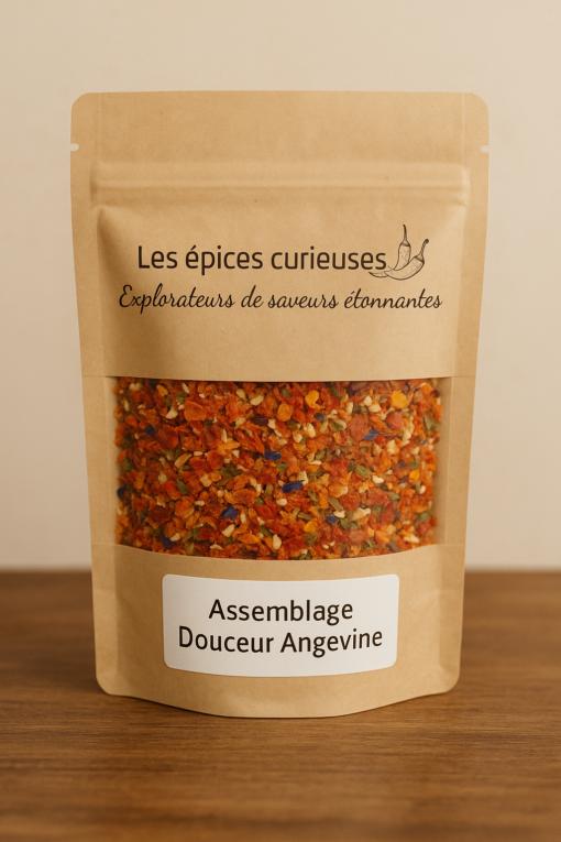 Paquet d'épices Assemblage Douceur Angevine de la marque Les épices curieuses, quittez des saveurs étonnantes.