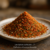 Assiette de shichimi togarashi, un mélange traditionnel japonais de sept épices aux couleurs vives et saveurs variées.