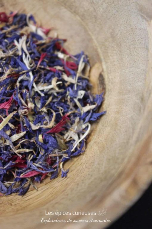 Mélange de fleurs comestibles -bleuet - Les épices curieuses