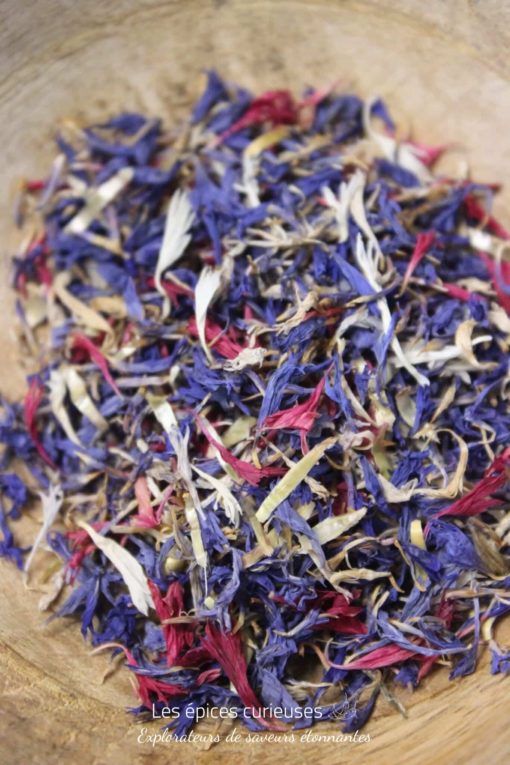 Mélange de fleurs comestibles -bleuet - Les épices curieuses