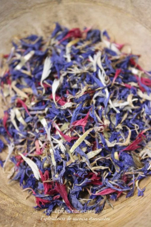 Mélange de fleurs comestibles -bleuet - Les épices curieuses