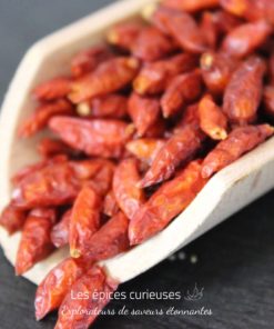 Piment oiseau ou Pili-pili rouge sec entier - Les épices curieuses