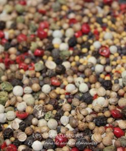 Mélange coloré de grains de poivre divers pour sublimer vos plats avec une explosion de saveurs et d'arômes épicés.