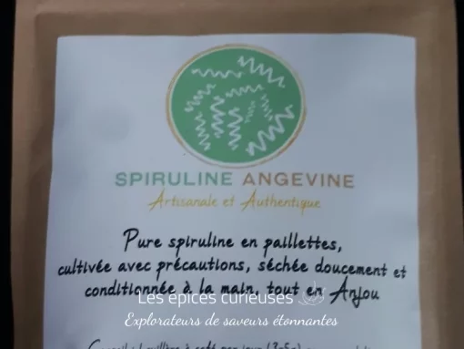 Paillettes de spirulines crue déshydratée - Spiruline Angevine - Les épices curieuses