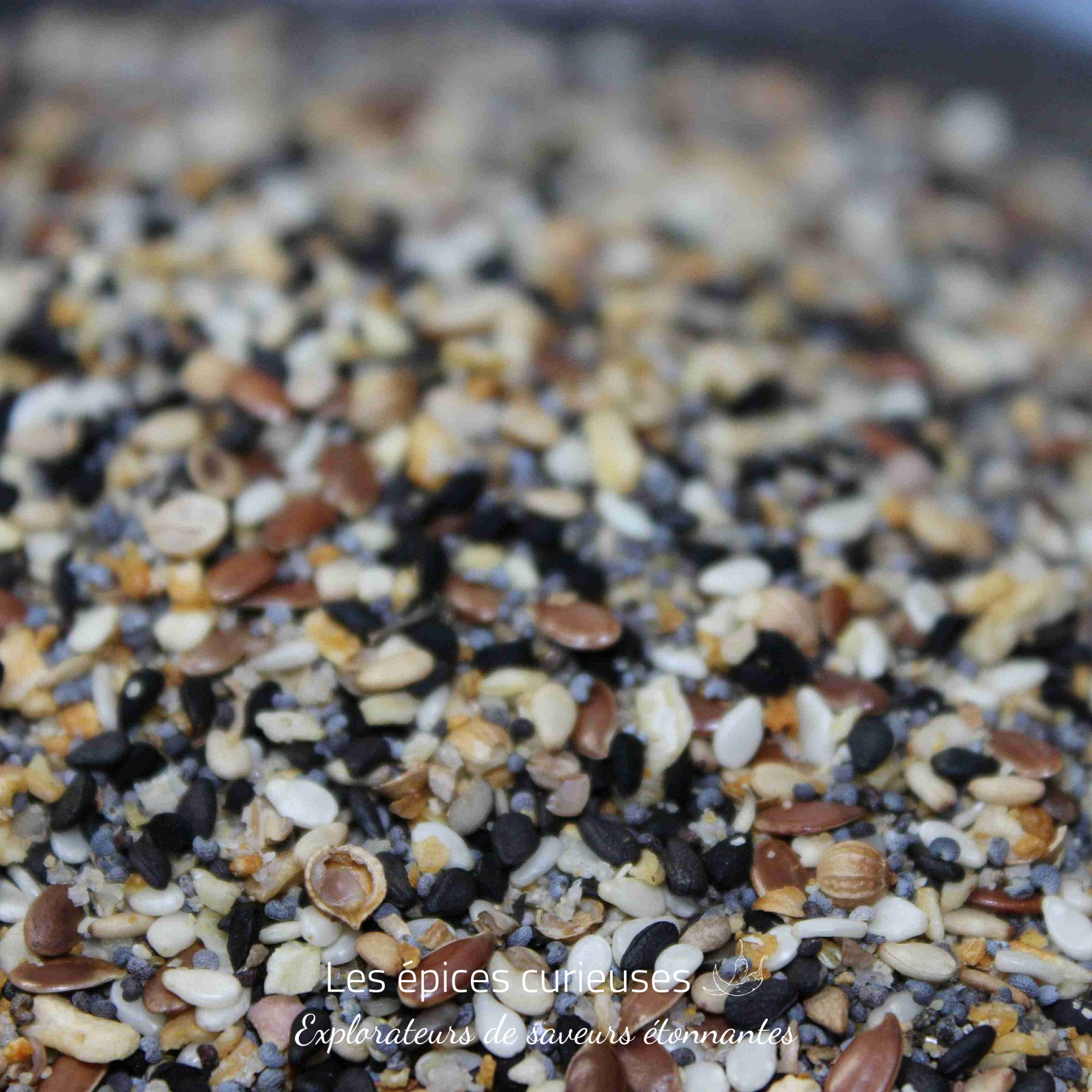 Bagel Twist Oriental (3) Mélange de graines variées incluant sésame, lin et pavot pour salades et pâtisseries saines et nutritives.