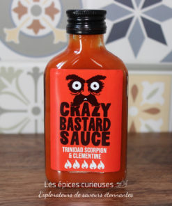 Sauce Piquante Crazy Bastard - Trinidad Scorpion & Clémentine 100ml - Les épices curieuses