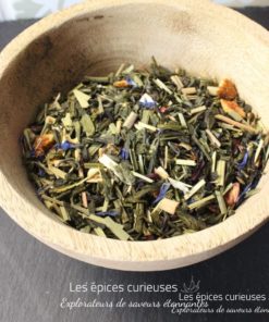 Thé vert exotique aux saveurs d'orange sanguine, grenade, et mandarine - Les épices curieuses