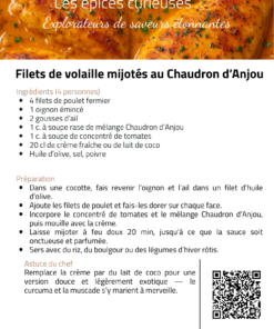Recette de filets de poulet mijotés aux épices, parfaite avec du riz ou des légumes rôtis pour un repas savoureux.