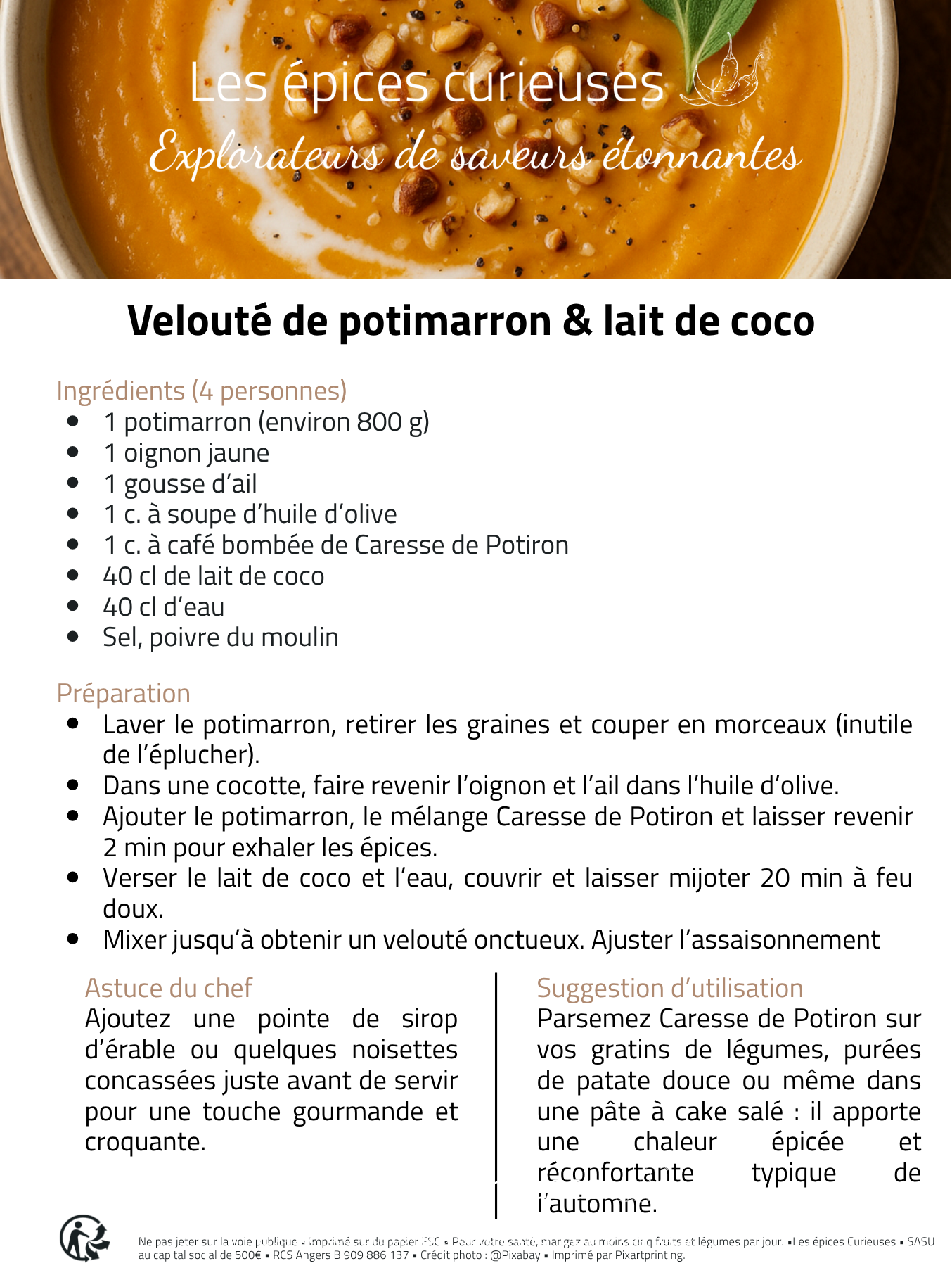 1 Velouté de potimarron et lait de coco : une recette gourmande et automnale avec épices, facile à préparer.