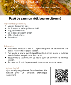 Recette de pavé de saumon rôti au beurre citronné et épices, avec conseils de préparation et astuce du chef.