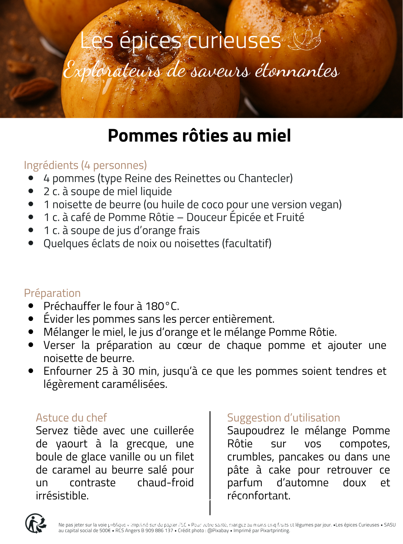 2 Pommes rôties au miel : recette gourmande avec des épices pour un dessert automnal doux et réconfortant.