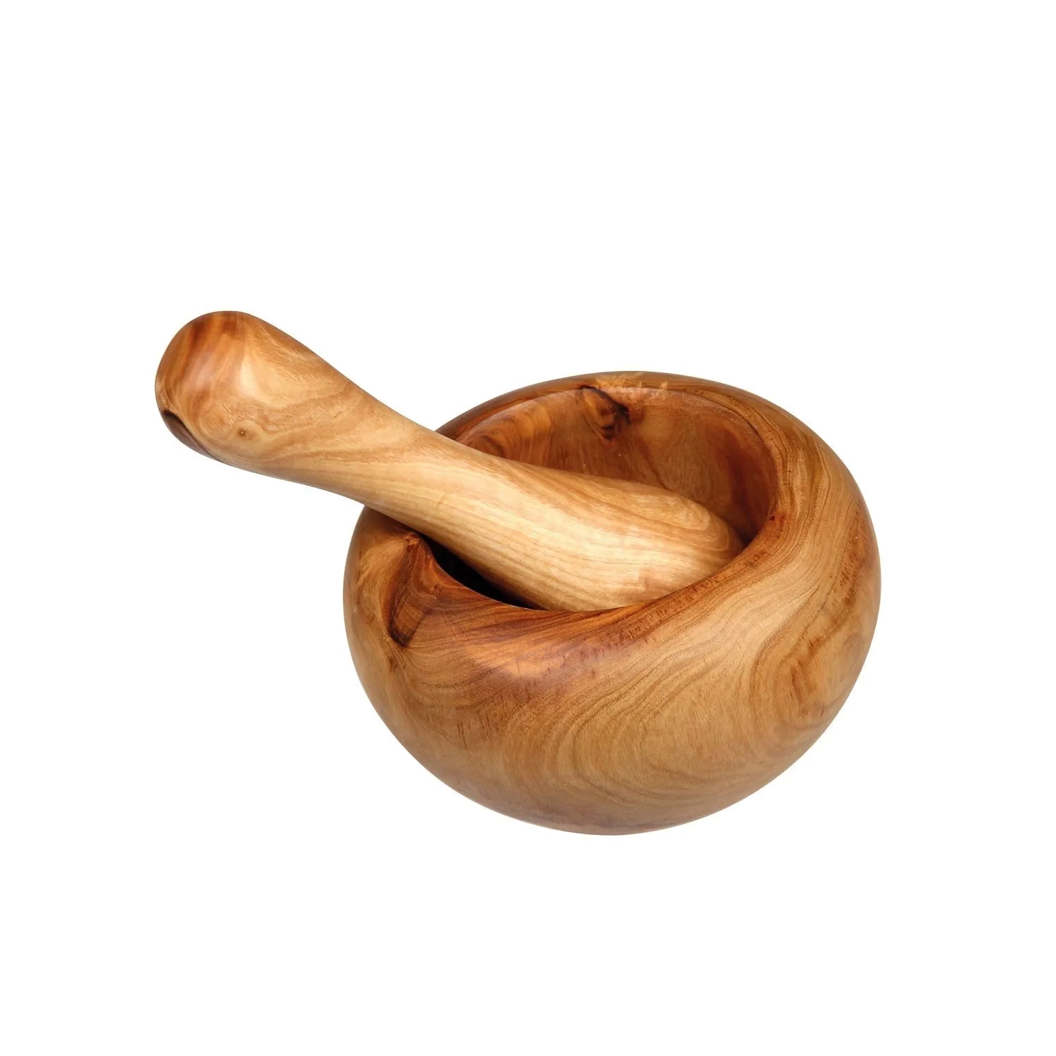 Mortier et pilon en bois d’olivier Ø 11 cm – Les épices curieuses Mortier et pilon en bois d'olivier Ø 11 cm - Les épices curieuses