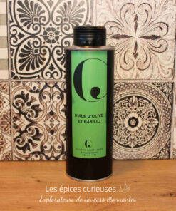 Huile d'olive au basilic 25 cl - Les épices curieuses