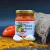 Purée de piment ananas Maison Boyer, épices, ail et habanero en fond, pot gourmet fabriqué en France.