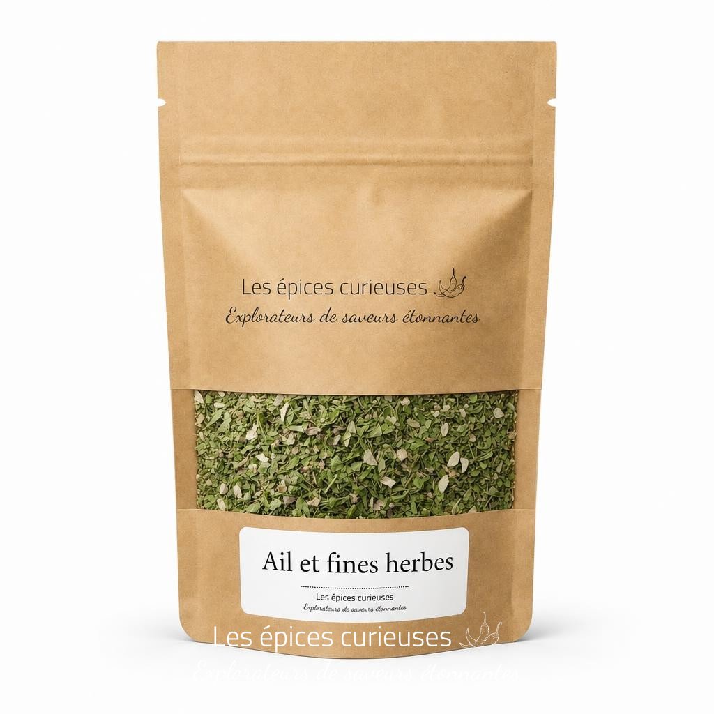 Ail et fines herbes – Packaging – Les Épices Curieuses Ail et fines herbes - Packaging - Les Épices Curieuses