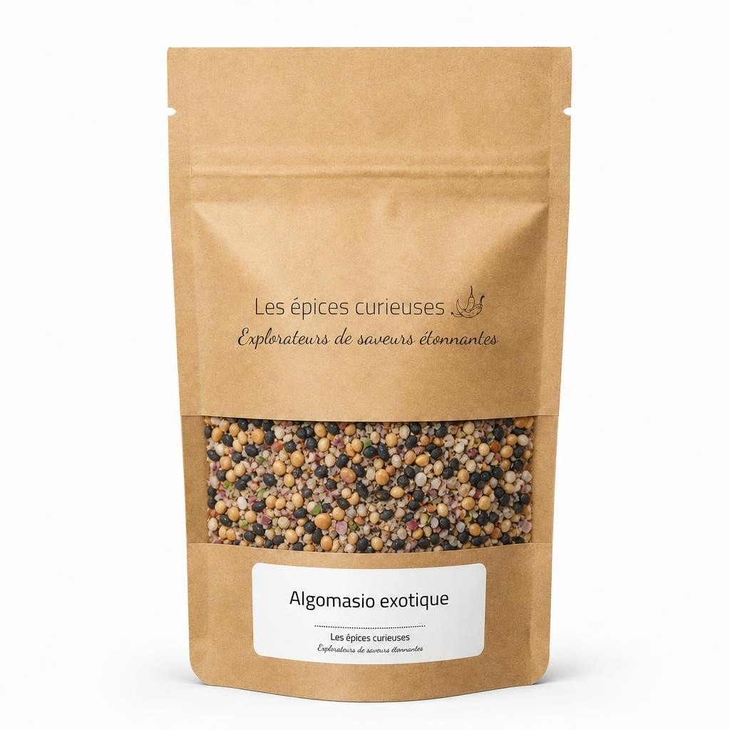 Algomasio exotique – Packaging – Les Épices Curieuses Algomasio exotique - Packaging - Les Épices Curieuses