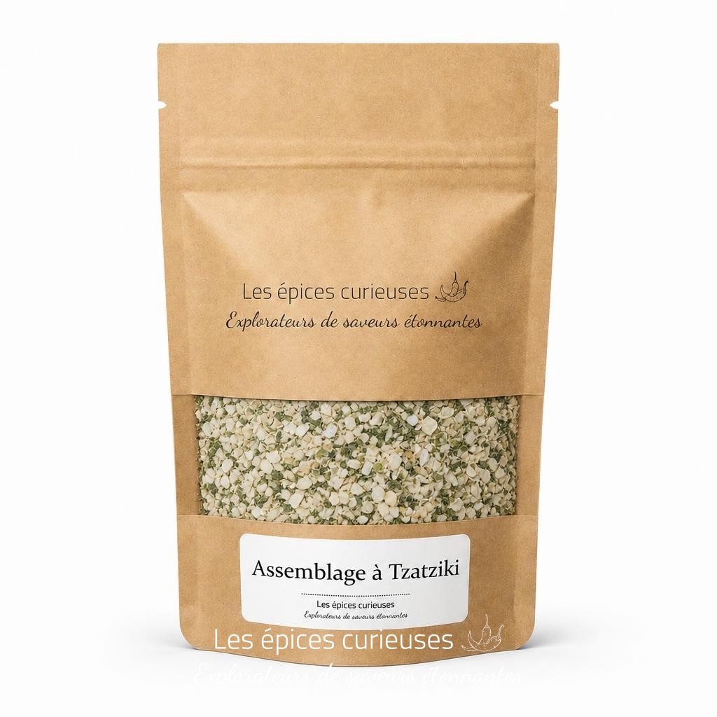 Assemblage à Tzatziki – Packaging – Les Épices Curieuses Assemblage à Tzatziki - Packaging - Les Épices Curieuses