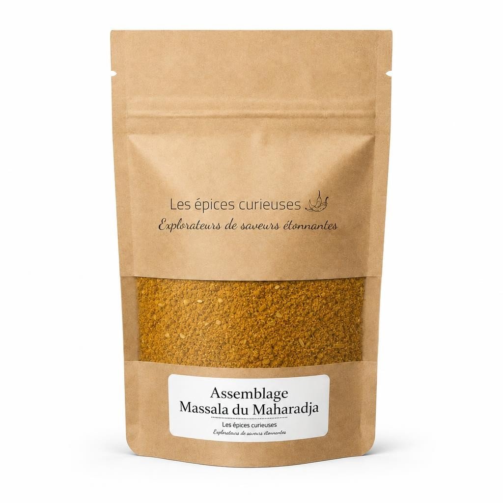 Assemblage Massala du Maharadja – Packaging – Les Épices Curieuses Assemblage Massala du Maharadja - Packaging - Les Épices Curieuses