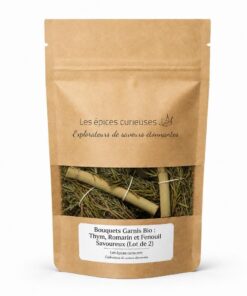 Bouquets Garnis Bio : Thym, Romarin et Fenouil Savoureux (Lot de 2) - Packaging - Les Épices Curieuses