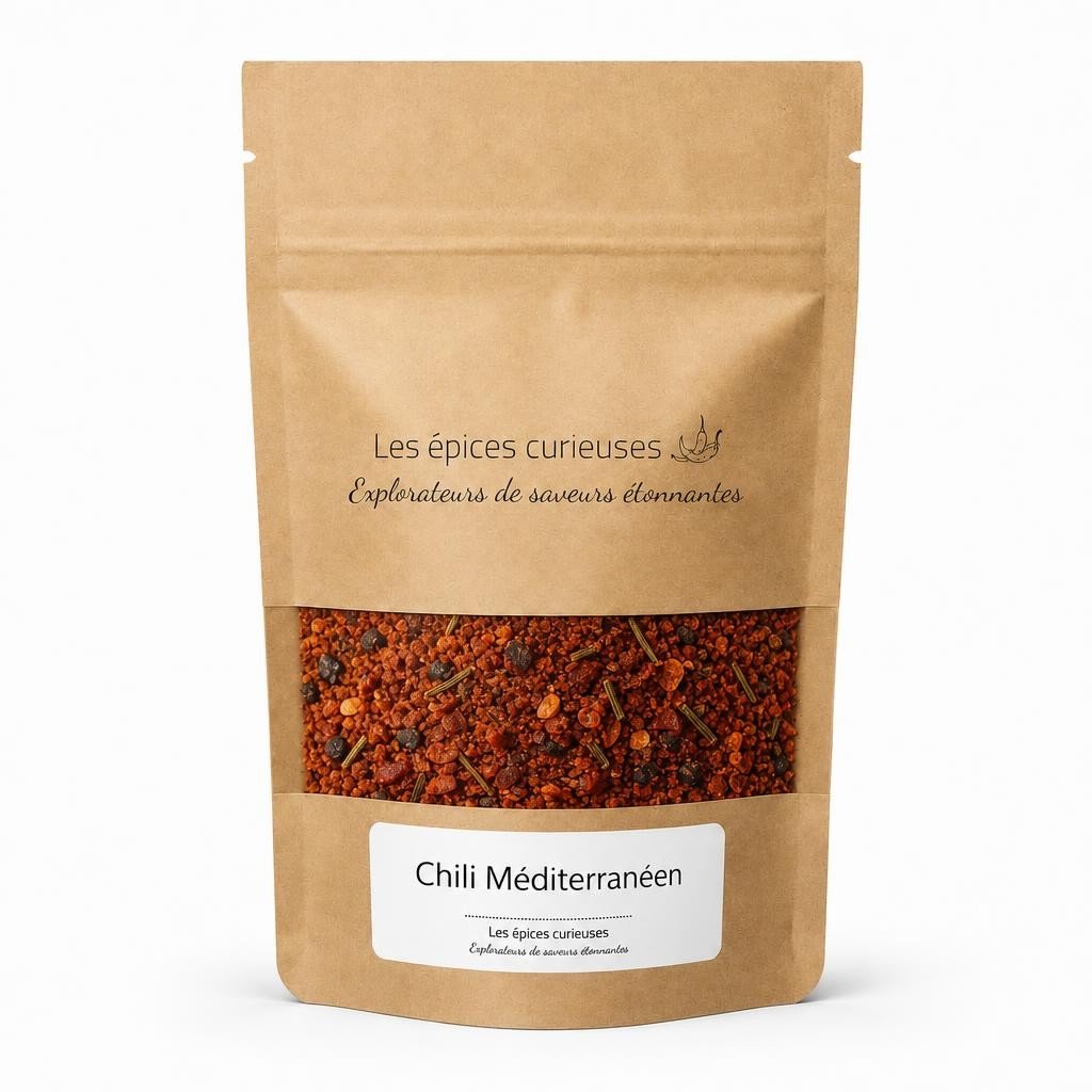 Chili Méditerranéen – Packaging – Les Épices Curieuses Chili Méditerranéen - Packaging - Les Épices Curieuses