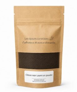 Citron noir Loomi en poudre - Packaging - Les Épices Curieuses