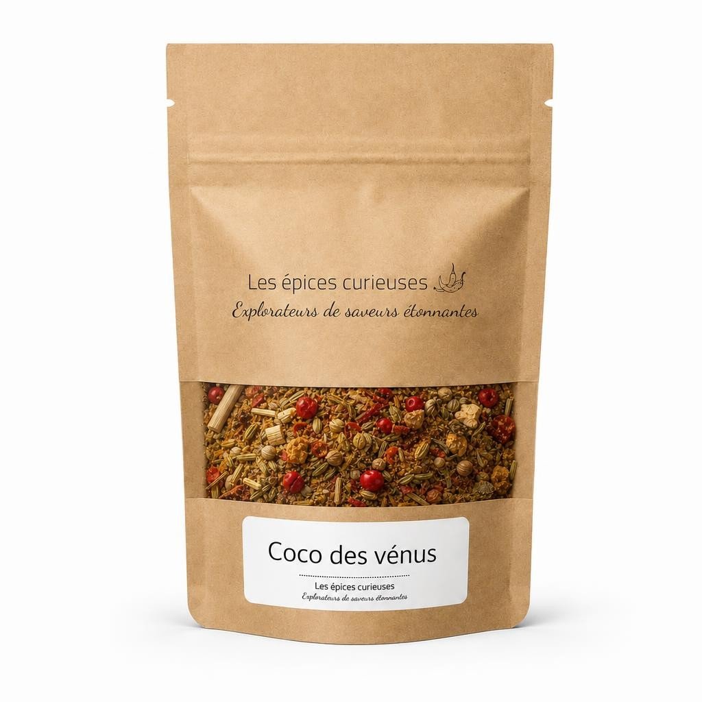 Coco des vénus – Packaging – Les Épices Curieuses Coco des vénus - Packaging - Les Épices Curieuses