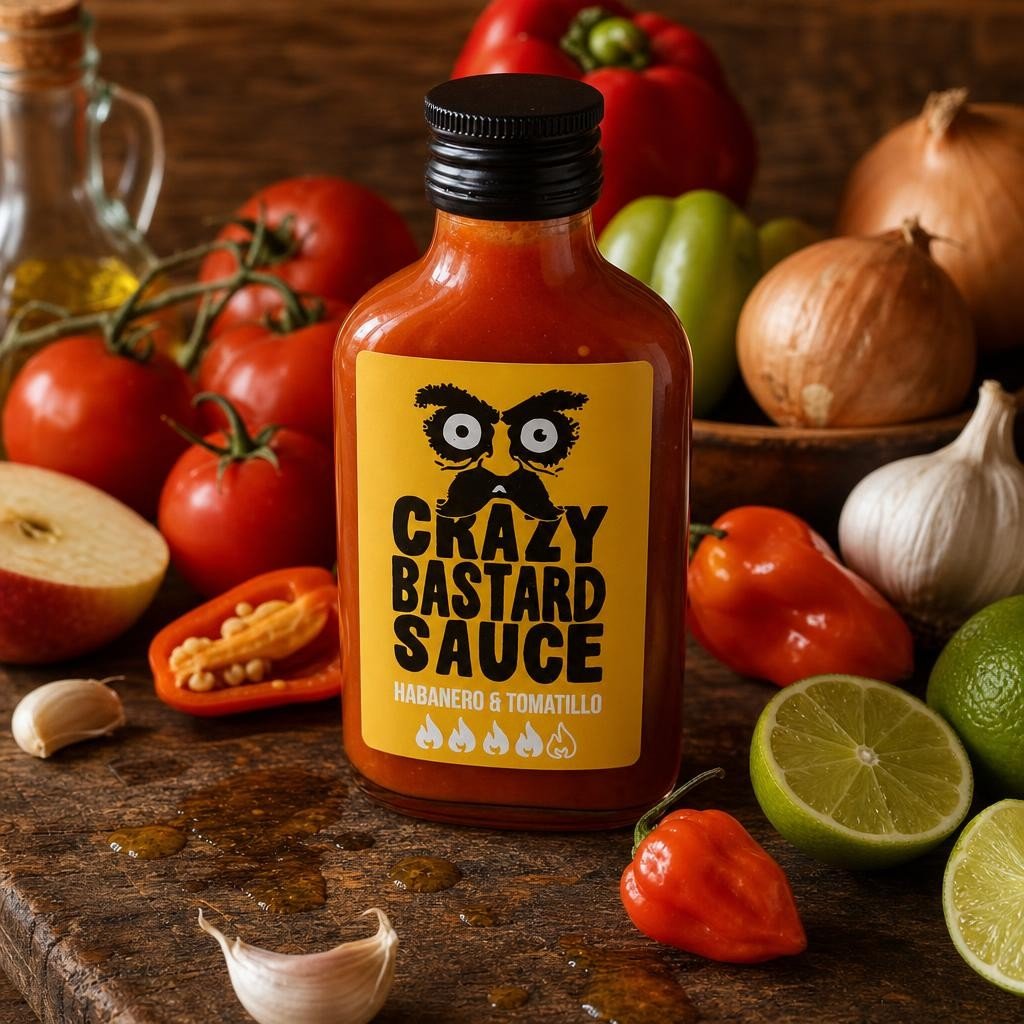 Crazy Bastard Sauce Piquante – Habanero & Tomatillo 100ml – Les Épices Curieuses Crazy Bastard Sauce Piquante - Habanero & Tomatillo 100ml - Les Épices Curieuses