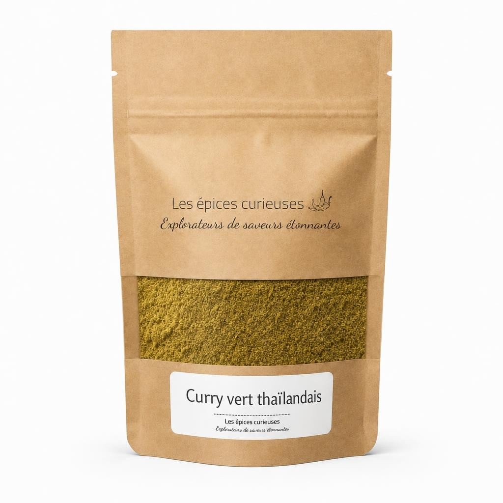 Curry vert thaïlandais – Packaging – Les Épices Curieuses Curry vert thaïlandais - Packaging - Les Épices Curieuses