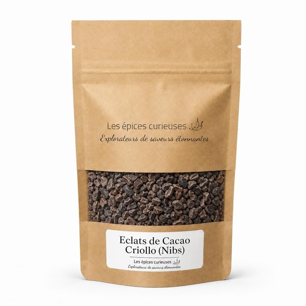 Eclats de Cacao Criollo (Nibs) – Packaging – Les Épices Curieuses Eclats de Cacao Criollo (Nibs) - Packaging - Les Épices Curieuses