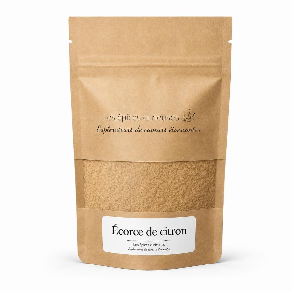 Écorce de citron – Packaging – Les Épices Curieuses Écorce de citron - Packaging - Les Épices Curieuses