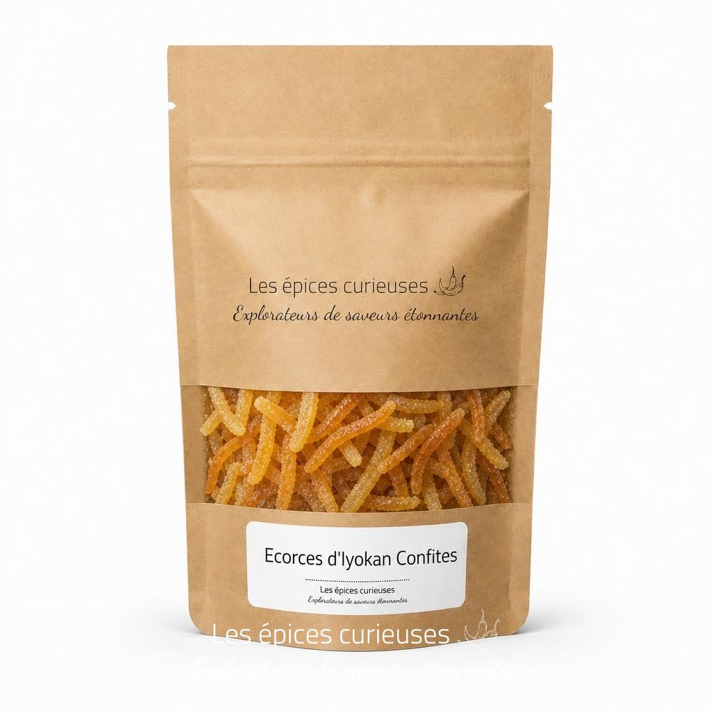 Ecorces d’Iyokan Confites – Packaging – Les Épices Curieuses Ecorces d'Iyokan Confites - Packaging - Les Épices Curieuses