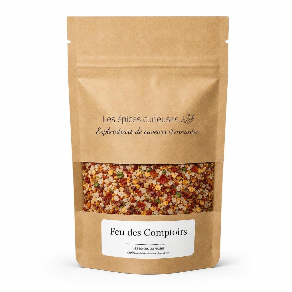 Feu des Comptoirs – Packaging – Les Épices Curieuses Feu des Comptoirs - Packaging - Les Épices Curieuses