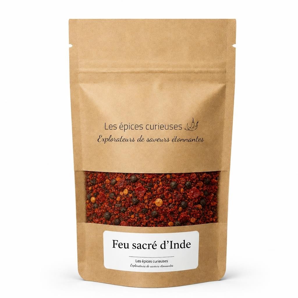 Feu sacré d’Inde – Packaging – Les Épices Curieuses Feu sacré d’Inde - Packaging - Les Épices Curieuses