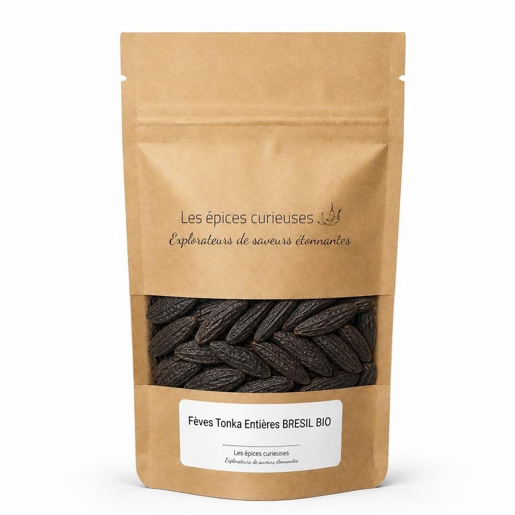 Fèves Tonka Entières BRESIL BIO – Packaging – Les Épices Curieuses Fèves Tonka Entières BRESIL BIO - Packaging - Les Épices Curieuses