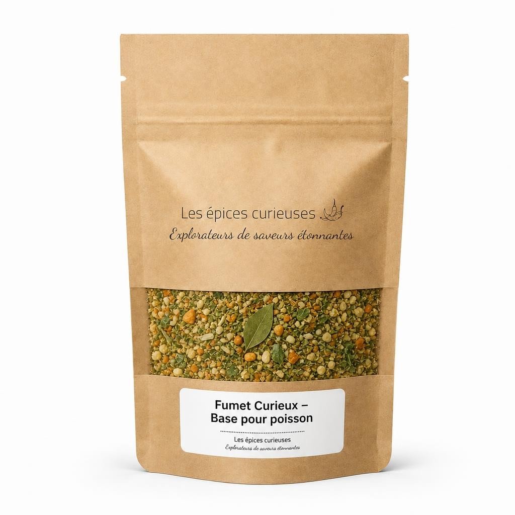 Fumet Curieux – Base pour poisson – Packaging – Les Épices Curieuses Fumet Curieux – Base pour poisson - Packaging - Les Épices Curieuses