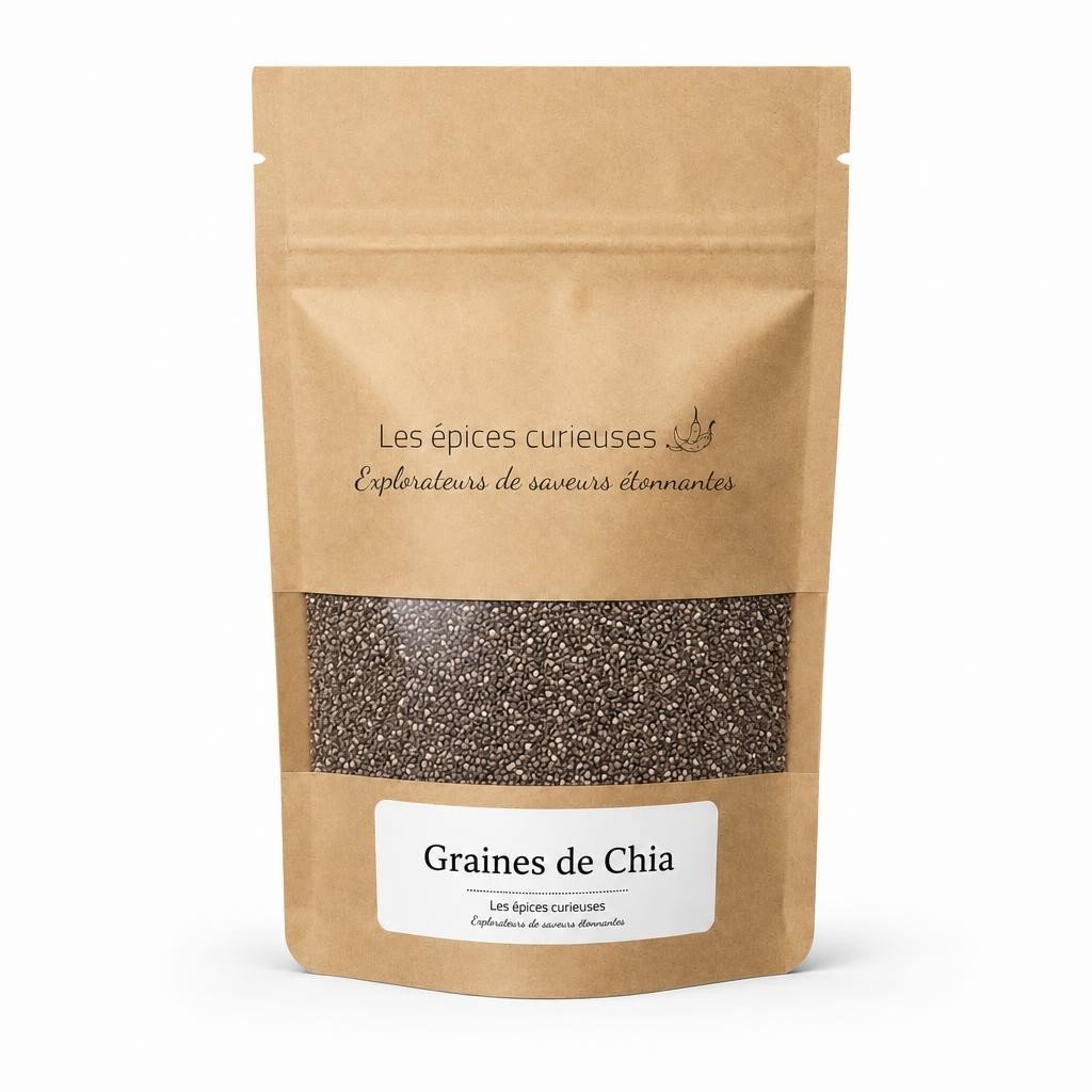 Graines de Chia – Packaging – Les Épices Curieuses Graines de Chia - Packaging - Les Épices Curieuses