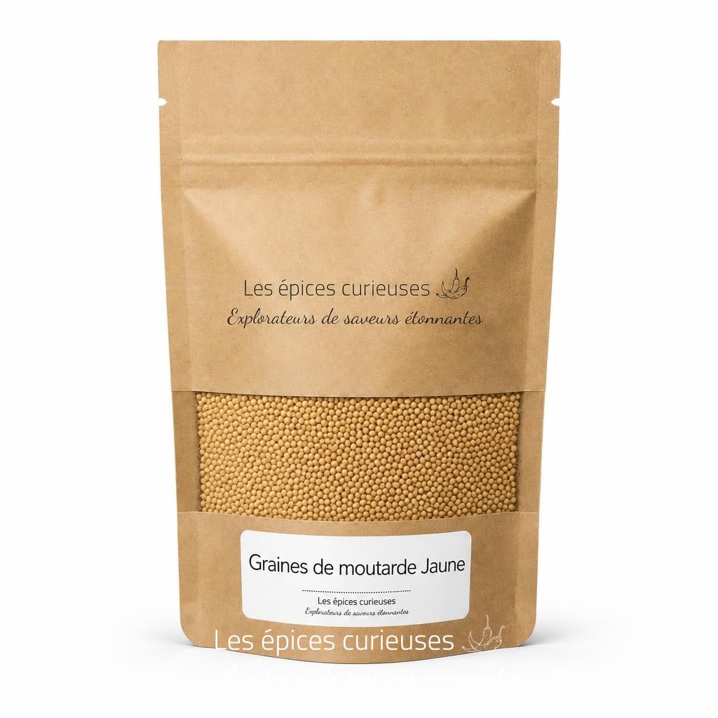 Graines de moutarde Jaune – Packaging – Les Épices Curieuses Graines de moutarde Jaune - Packaging - Les Épices Curieuses
