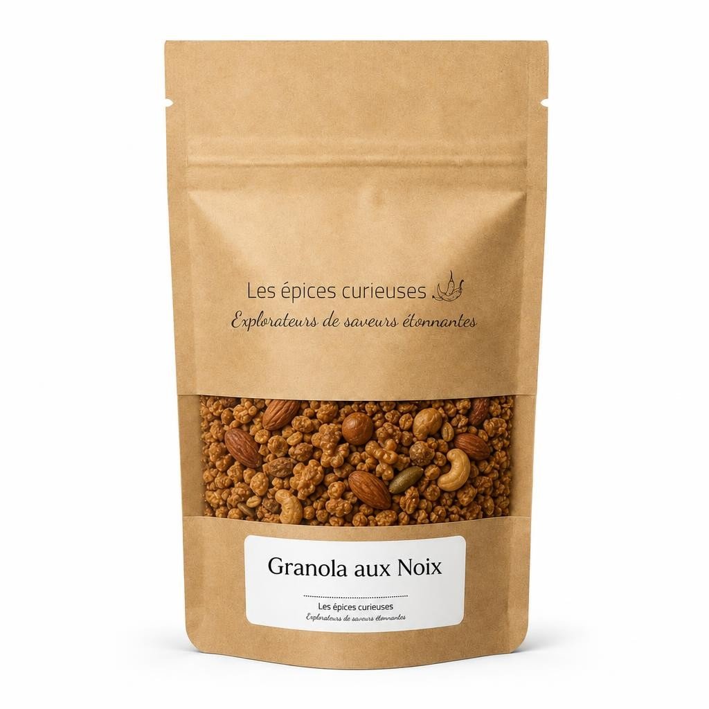 Granola aux Noix – Packaging – Les Épices Curieuses Granola aux Noix - Packaging - Les Épices Curieuses