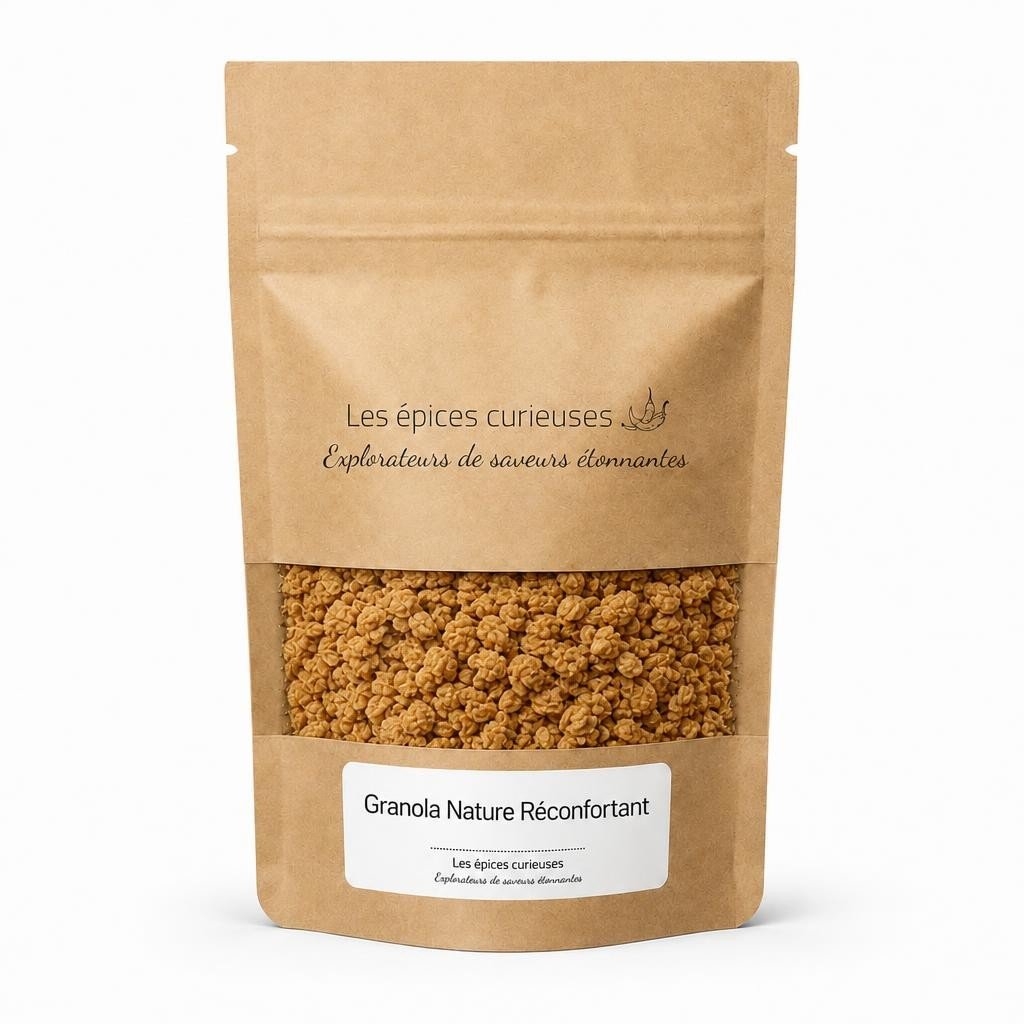 Granola Nature Réconfortant – Packaging – Les Épices Curieuses Granola Nature Réconfortant - Packaging - Les Épices Curieuses