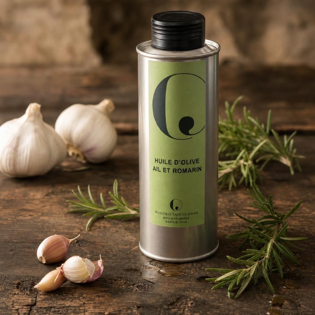 Huile d’olive ail et romarin 25 cl – Les Épices Curieuses Huile d'olive ail et romarin 25 cl - Les Épices Curieuses