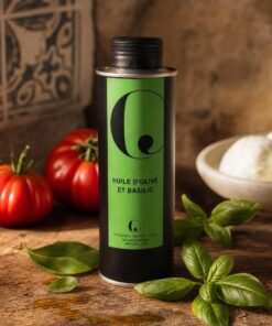 Huile d'olive au basilic 25 cl - Les Épices Curieuses