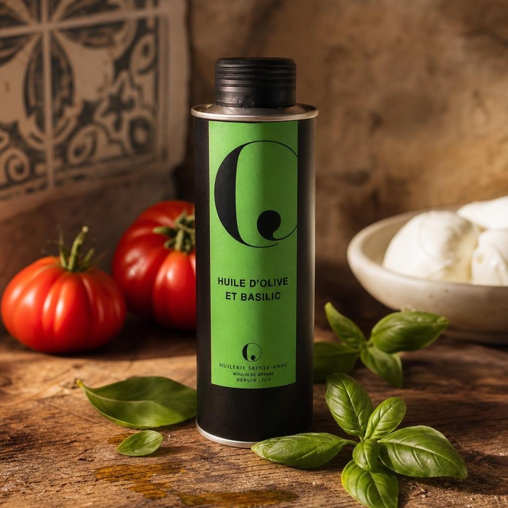Huile d’olive au basilic 25 cl – Les Épices Curieuses Huile d'olive au basilic 25 cl - Les Épices Curieuses