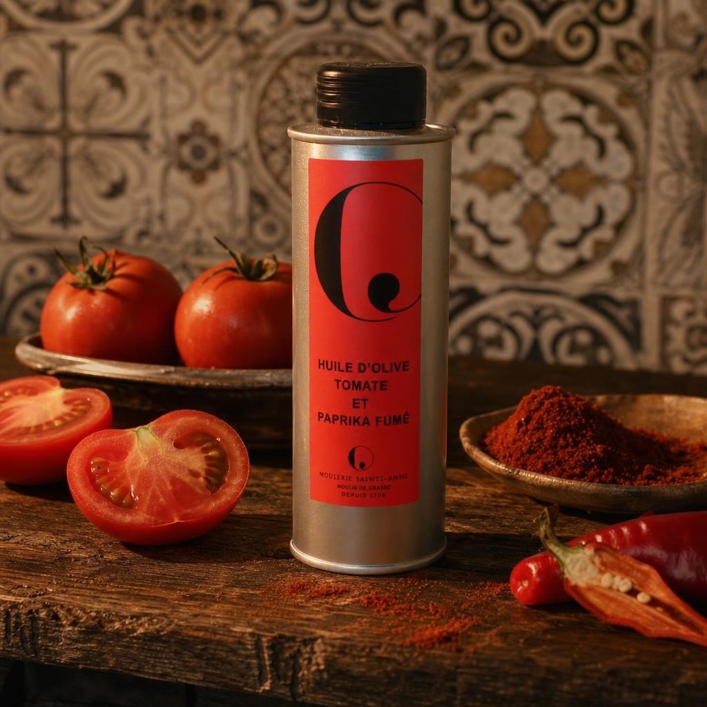 Huile d’olive tomate et paprika fumé 25 cl – Les Épices Curieuses Huile d'olive tomate et paprika fumé 25 cl - Les Épices Curieuses