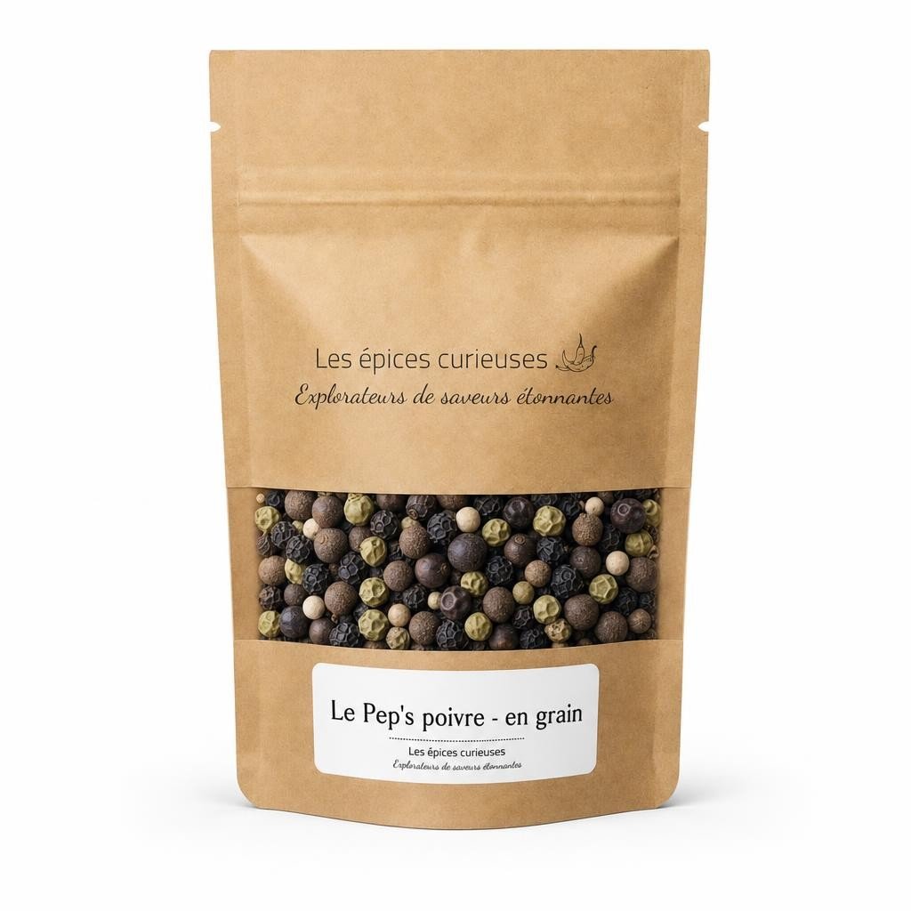 Le Pep’s poivre – en grain – Packaging – Les Épices Curieuses Le Pep's poivre - en grain - Packaging - Les Épices Curieuses