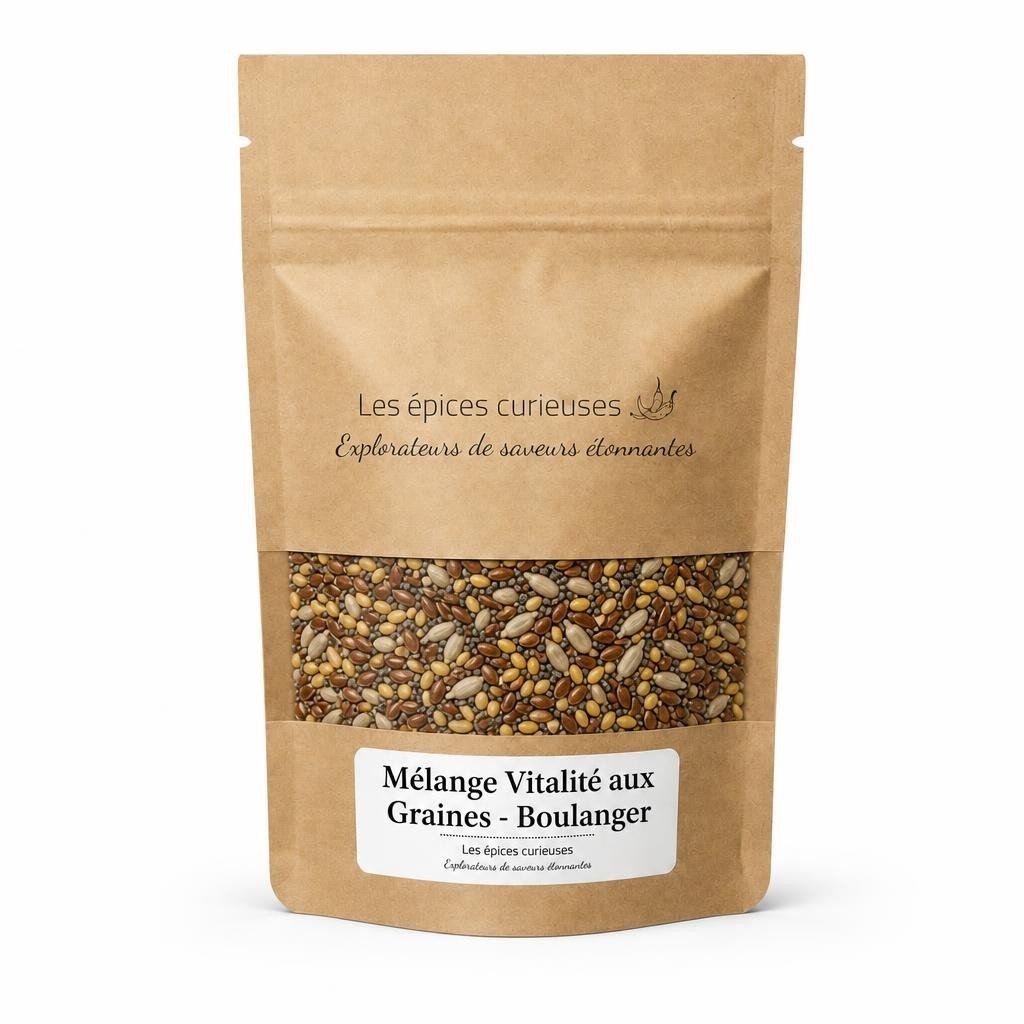 Mélange Vitalité aux Graines – Boulanger – Packaging – Les Épices Curieuses Mélange Vitalité aux Graines - Boulanger - Packaging - Les Épices Curieuses